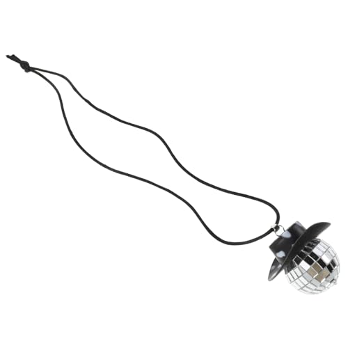 Colgante de bola espejada Gatuida con forma de sombrero de vaquero, accesorio para espejo de auto, llavero o colgante para teléfono, decoración para fiestas y discotecas miniatura 1