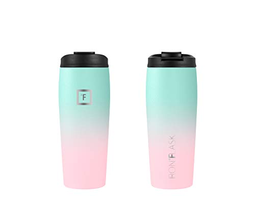 IRON °FLASK Vaso Nomad - 20 oz, 2 Tapas (Pajita/abatible), Botella de Acero Inoxidable aislada al vacío, Moderno de… - Imagen 5