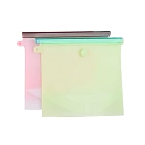 2 stks 34 oz siliconen voedsel opbergtassen luchtdichte afdichting zak vacuüm verzegelde tas houden uw eten vers voor sandwich vloeibare snack lunch fruit vriezer willekeurige kleur