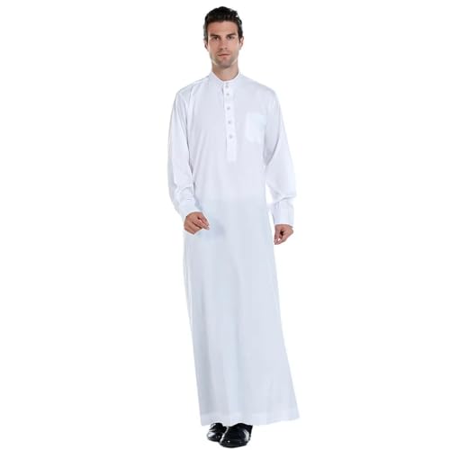 Adhdyuud Mens Long Sleeve Saudi Abaya Arabic Thobe Jubba Dubai Kaftan Middle East Islam Muslim Caftan Thobe3