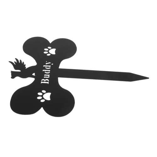 iplusmile 犬の記念標識 犬用庭の装飾 犬の金属製の庭の杭装飾用 墓地の墓標 記念プレート杭 犬の記念墓標 犬の記念ステーク 墓地の装飾 屋外用墓犬用ペットマーカー 記念の犬の墓標 Black