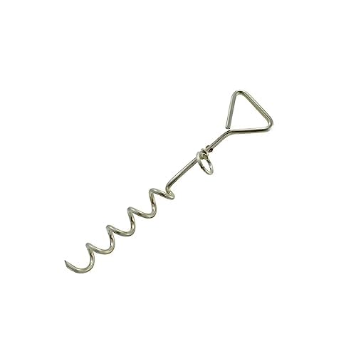 PNJB, Outdoor Tie Stake Pet Dog Animal Tether Steel Corkscrew Garden Caravan Camping, Heavy Duty Dog Tie Out Stake Pet Leash Anchor Stake for Outdoor Camping (1 Pcs)
