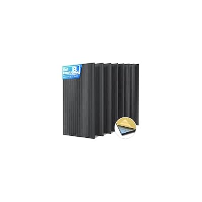 8 Pack Large Acoustic Panels Sound Absorbing with Self-Adhesive, 47.2”*23.6”*0.36” High Density Sound Proof Foam Panels for Walls, 3D Vertical Soundproof Wall Panels for Home Studio Office Decor-Black