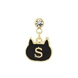 [凛りん] ボディピアス 猫 ストレートバーベル ゴールド サージカルステンレス 軟骨ピアス 片耳用 (14G/S)