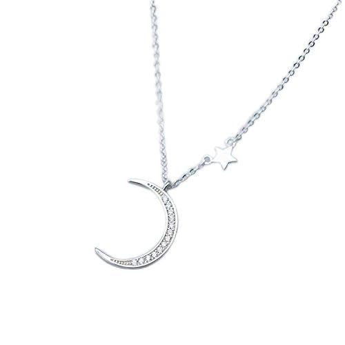 Colliers en argent lune étoile femme bijoux tendance minimaliste