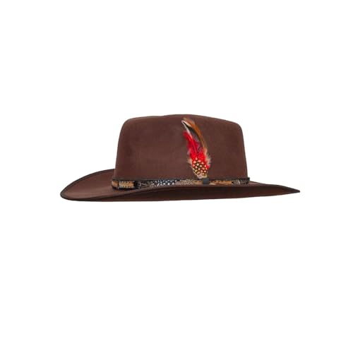 Outback Trading 1109 Unisex Santa Fe UPF 50 Water-Resistant Satin-Lined Western-Style Wool Hat, Brown, 7