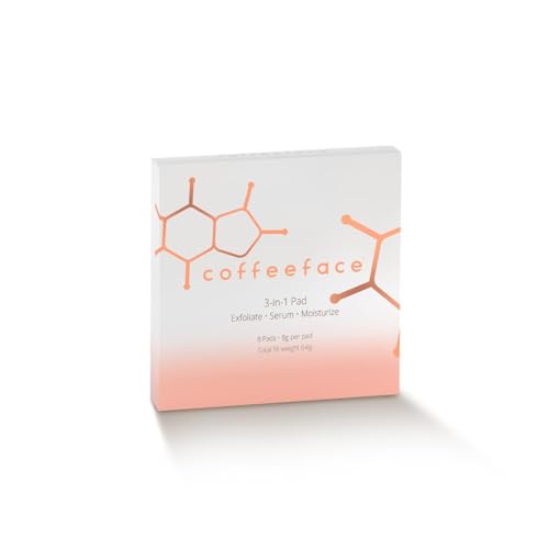 Coffeeface Anti-Aging Moisture Pads with Exfoliation and Hydration | 3-in-1 Textured Skin Treatment | Hypoallergenic for All Skin Types | 8 Count |