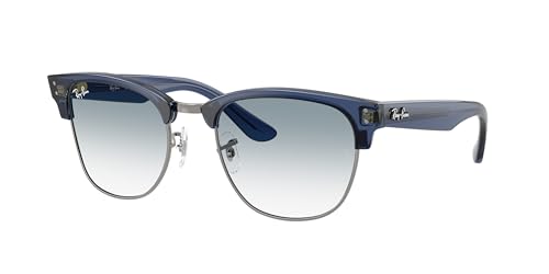 Ray-Ban RBR0504S Sunglasses Bundle: RBR 0504 S CLUBMASTER REVERSE 670879 Transp. Navy Blue On Gunmetal/Clear Gradient Blue Polyamide Standard and Eyewear Cleaning Kit