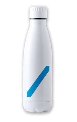 Merchandmanía Bidón Térmico aislante 500 ml acero inoxidable bandera de galicia españa comunidad autonoma tapon seguridad botella deportivo