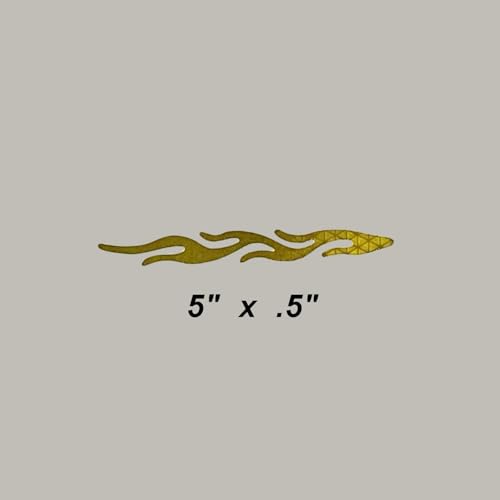 Image of customTAYLOR33 High-Intensity Grade Premium Reflective Tribal Flame Helmet Decals, Motorcycle Safety Sticker Decals (Yellow /Gold)