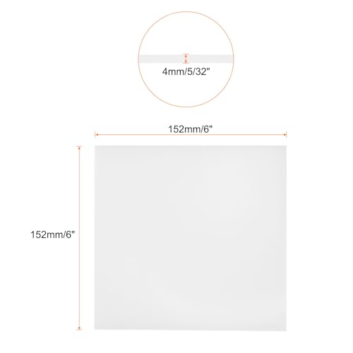Image of 2pcs 6 x 6 Inch UHMW Polyethylene Sheets, 5 /32 Inch Thick Ultra High Molecular Weight White Plastic Sheet [for Home, Industrial]