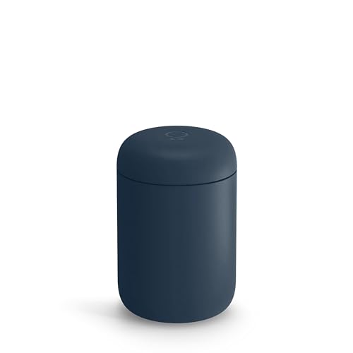 Fellow 12 oz Carter Wide Travel Mug - Wide Mouth Vacuum-Insulated Stainless Steel Coffee Mug - Tea and Coffee Tumbler - Travel Coffee Mug with Ceramic Interior - Stone Blue