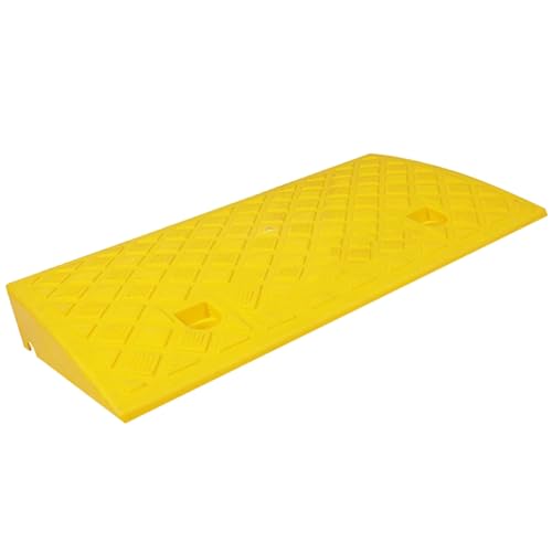 Curb Ramp, Ramp Threshold, con Perno de Montaje, para Sillas de Ruedas, Scooters, Amarillo, 50 x 27 x 8 cm miniatura 1