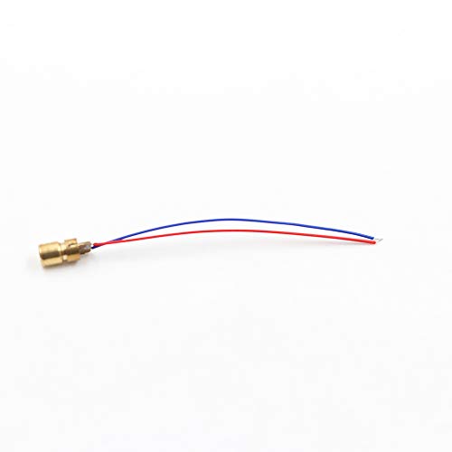 DTOL 10pcs 5V 650nm 5mW Red Dot Laser Head Red Laser Diode Laser Tube with Leads Head Outer Diameter 6mm