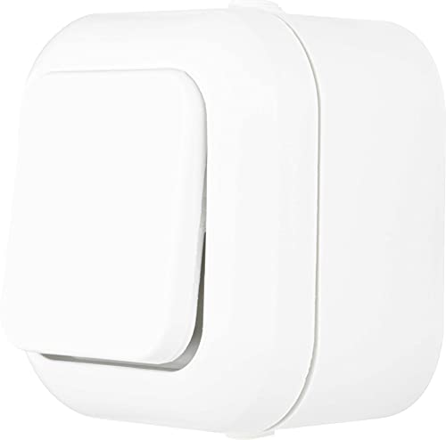 REV Atlantik, Taster - Wipptaster, Feuchtraum IP44, einpolig, Tastschalter Aufputz, Weiss