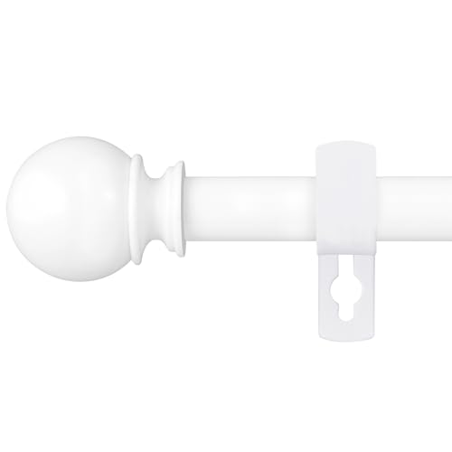 White Curtain Rods for Windows 28 to 48 Inch, 5/8" Diameter Heavy Duty Metal Splicing Adjustable Small Curtain Rod With Bracket(2.3-4 Feet)