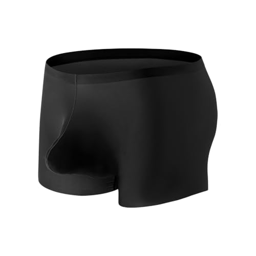 Cerahome Men's Pouch Trunks Ice Silk Enhance Underwear Briefs Low-Rise Ultra-Thin Bulge Pouch Sport Underpants