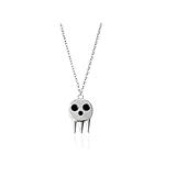 BELUCKIN Gothic Charm Ghost Specter Pendant Necklace Silver Soul Eater Necklace Halloween Jewelry (A:silver chain)