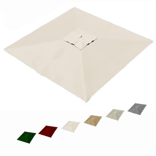 DAQXYH Toldo De Repuesto Rectangular 250x250cm, Cubierta De Tela para Sombrilla Voladiza 8 Varillas, Tela De Repuesto para Sombrilla De Patio Impermeable, 6 Colores(Beige,250x250cm(8x8'))