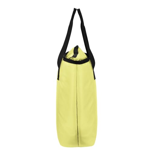 Image of F Gear Flex Light Yellow Tote Bag for Women|Handbag with 1 Spacious Compartment & Inside 2 Pockets|Zip Closure, Premium Finish|Lightweight & Durable|Shopping, Stylish Office, Travel, College Tote