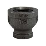 MIDLAND INDUSTRIES 65445 Reducing Coupling, 1-1/4 in FPT x 3/4 in FPT, Iron, Black, 150 lb