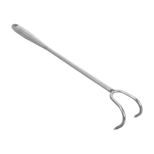 HANABASS Stainless Steel Meat Cooking Hook with Thickened Design Comfortable Handle Turner for BBQ Grilling and Roasting for Outdoor and Home Use