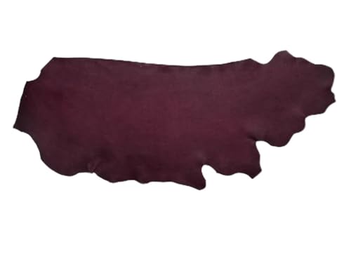 Wickett & Craig 'Milled' Traditional Harness Leather, Deer Embossed, Side, Burgundy