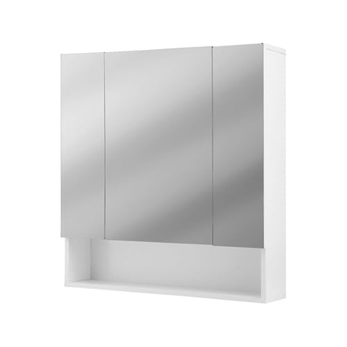 Cefito Medicine Cabinets Mirror Bathroom Wall Mirror Cabinet with Storage Adjustable Shelves 700x750mm Open Shelf White