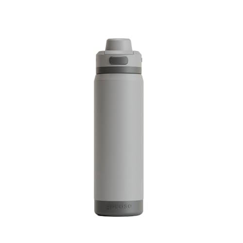 Gocase Garrafa Flip Pro Aço Inox 750ml com Tampa Automática + Canudo, Bebida Quente por até 6hrs ou Fria por até 40hrs (Cinza, 750 ml)