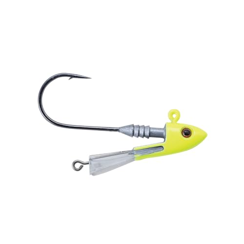 Berkley Fusion19 Snap Jigs Chartreuse 3/8 oz 1/0 Hook Size Dynamic Darting Action Equipped with Sharp Fusion19 Hook Bait Keeper for Plastics