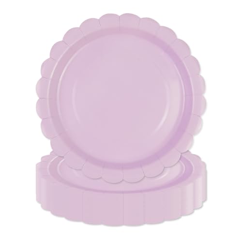 HFBOBP 50 assiettes en carton Violet, assiettes à dessert 18 cm, vaisselle jetable, décorations de table, vaisselle de fête pour mariage, jardin, anniversaire, fête...