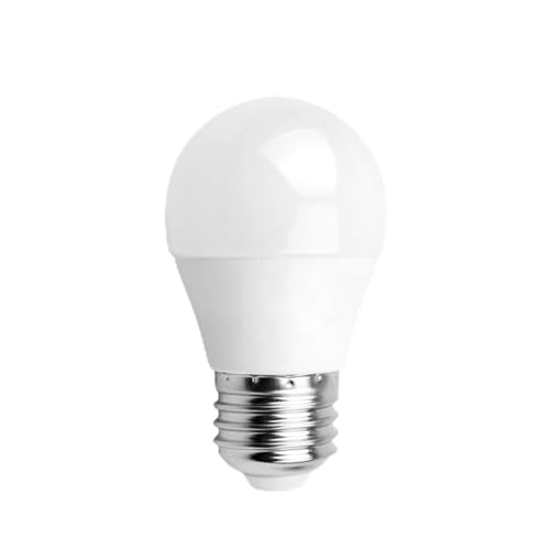 VoltShine Bombilla LED G45 E27 4W, luz cálida, bajo consumo, larga duración, ideal para iluminación ambiental y decorativa en hogares y oficinas.