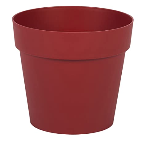 EDA - Maceta Redonda Toscana Ø 15 cm – Volumen 1,6 L – Ø 15,3 x 13,7 cm – Rojo Rubí