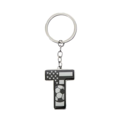 Bag Charms Initial A-Z Letter Keychain Bag Charm Soccer Keychain for Handbags Sports Bag