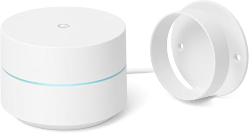 Google WiFi - AC1200 - Mesh WiFi Router System + Wall Mounts for Google - 1500 Sq Ft Coverage - Seamless Signal for Smart Home Devices - 1 Pack - Snow