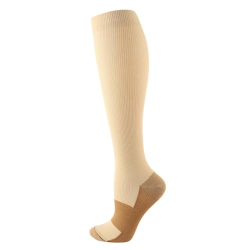 Image of 7 Pairs Compression Socks for Women and Men Circulation 15-20 mmHg Knee High Stockings Support for Athletic Running,Hiking