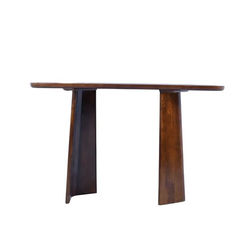 Image of Gharaana Vianaar Wooden Console Table for Living Room | 100% Solid Mango Wood | Walnut Finish | Entryway, Hallway & Living Room Furniture (48x13x30)