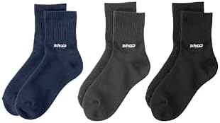 （03:00時点） [ホカロン] 靴下 レディース ロゴ 刺繍 パイル 21.5-24.5cm ネイビー チャコール ブラック 3足セット