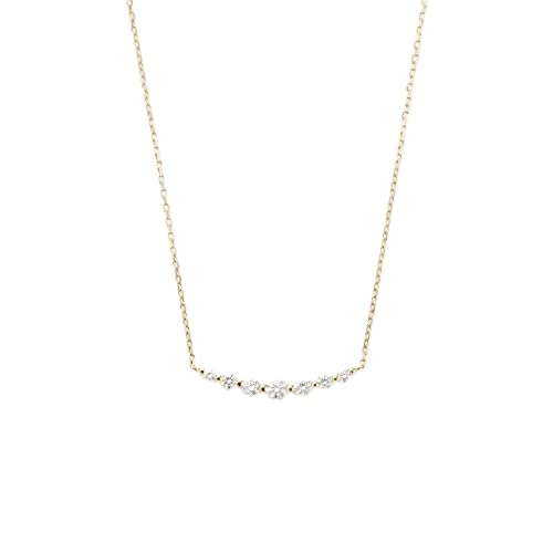 [アガット] K18ダイヤモンドネックレス ホワイト フリー