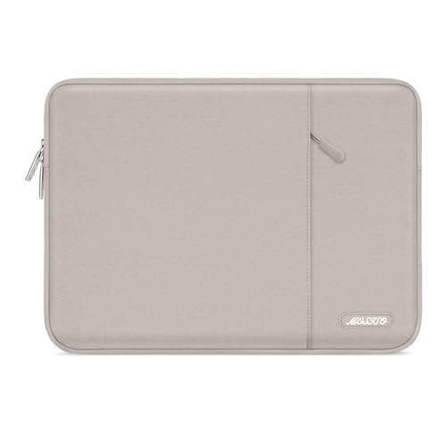 Image of MOSISO Laptop Case 13.3 inch, 13-13.3 inch Laptop Sleeve Compatible with MacBook Air /Pro 13 /Pro 14 M5 M4 M3 M2 M1, HP Dell ASUS Lenovo,Polyester Vertical Computer Sleeve Bag with Pocket,Stone Gray