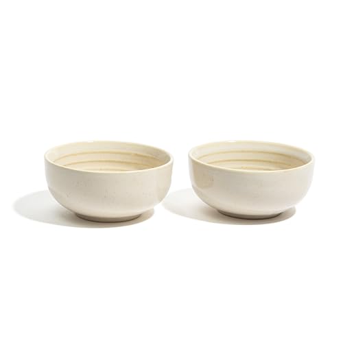 Image of Beyond Homes Ceramic Bowl Set of 4, 240ml | Microwave & Dishwasher Safe Dal Curry Katori for Kitchen | Ceramic Serving Bowls for Snack & Vegetables | Matte-Finish (4, Reactive White)
