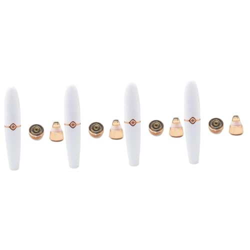 Tondeuse sourcils sans douleur et épilateur visage USB blanc 4 pièces