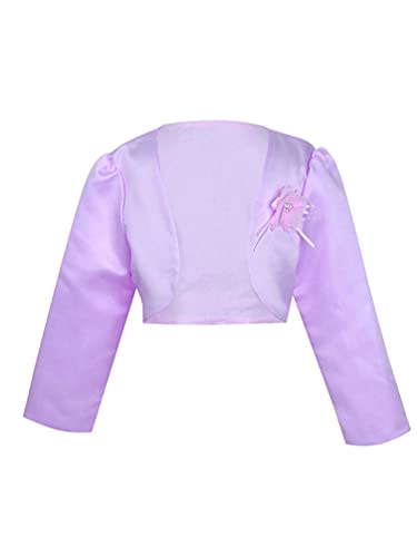 Kids Girls 3D Flower Long Sleeves Bolero Shrug Jacket Cardigan Bridesmaid Outerwear3