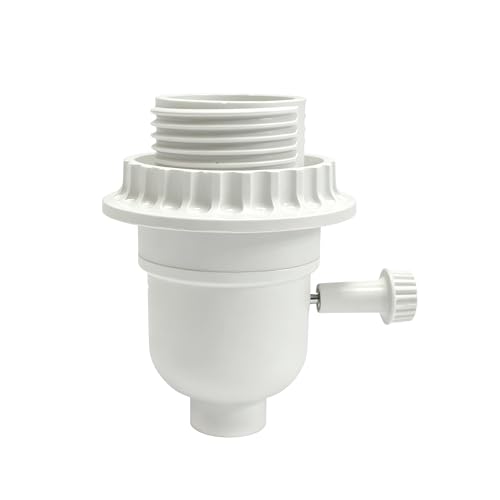 Image of UL Listed E26 Light Socket, Threaded Lamp Socket Replacement with ON /Off Switch Medium Base Lamp Parts with Lamp Shade Ring Ring for Table lamp, Floor lamp, Light Fixture(White-1 Pack)