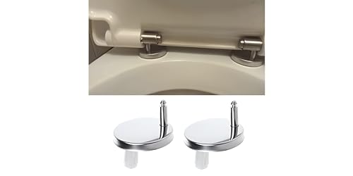 Image of Elegant Casa Western Toilet Soft Close Seat Cover QQ Hinges Quick Release Repairing Kit Spare Part Accessories With Screws, Nuts, Washers Clamp White Color 1 Pair Set Hinge 55 Mm, 10L x 5W CM)-1 Pair