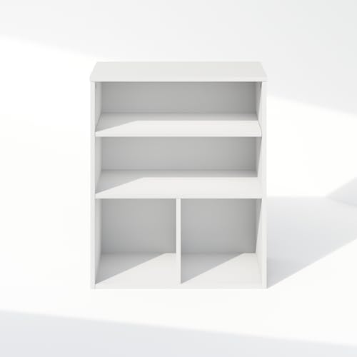 Image of Furinno Reed Closet Organizers and Storage, 3-Tier Closet Organizer, Open Shelf Closet Storage, for Wardrobe, Bedroom, Living Room, White