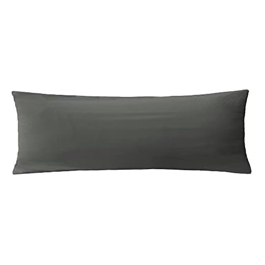 iMaylex Soft Brushed Microfiber Fabric Zipper Pillow Case, Cozy and Lightweight, Easy Care, Dark Grey, Body, 20" x 72"