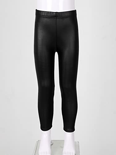 Little Girls Faux PU Leather Leggings Pants with Thick Fleece Lined Winter Warm Stretch Tights Athletic Wear4