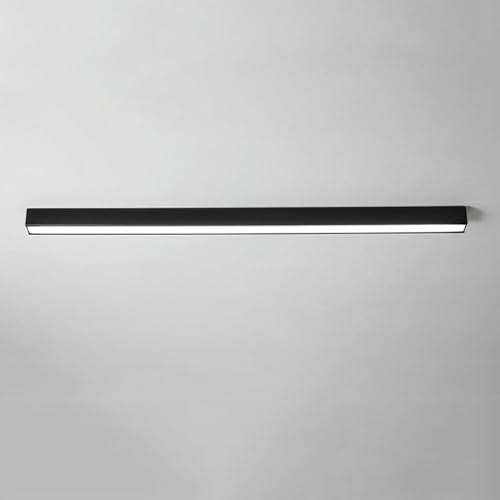 Plafonnier noir pour couloir, 1 lumière linéaire blanche intégrée, barre lumineuse de plafond à LED, long plafonnier encastré pour bureau, maison, salon,...