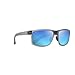 Maui Jim Men's and Women's Pokowai Arch Polarized Rectangular Sunglasses Pure Collection, Translucent Matte Grey/Blue Hawaii, Medium
